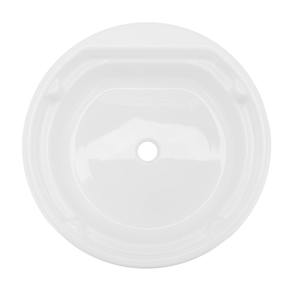 RV Łazienkowa Umywalka Nablatowa 430x140mm Okrągła Biała Do Mycia Rąk Akrylowa Duża Pojemność dla Kampera Przyczepy Kampingowej