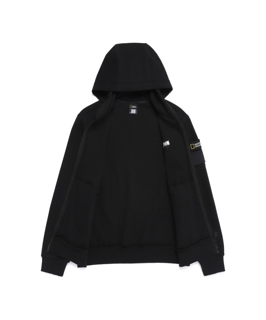 Nationalgeographic N261Uft950 Margay Sleeve Pocket Regular Fit Hooded Full Zip Black