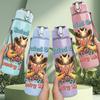 1PC American Country Girl Vintage Pattern 750ml Color Plastic Sports Water Bottle Leakproof Flip Straw Lid Suitable for Sports Office Home Use