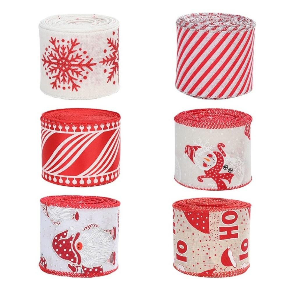 Wstążka materiałowa spiralna 2m Imitacja lnu Wstążka na choinkę Dekoracja choinkowa