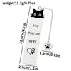 Black Cat "Please Stay Here" Stainless Steel Bookmark - Great Gift for Cat Fans & Bookworms On Birthdays & Christmas