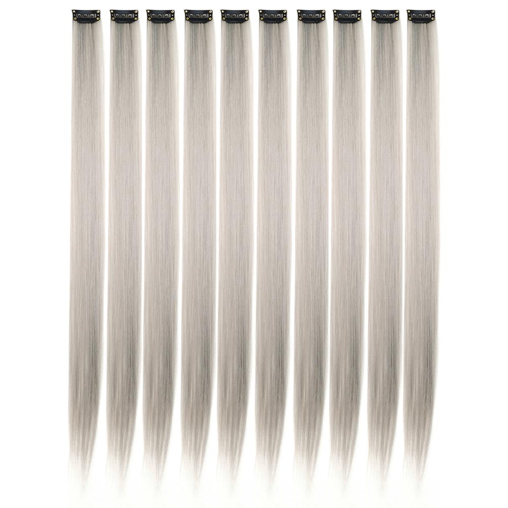 10PCS/Pack Colored Party Highlights Clip in Hair Extensions for Girls 18 Inches Omber colors Straight Synthetic Hairpieces 2028