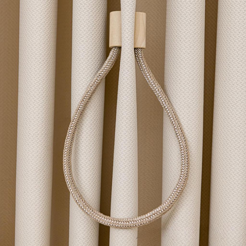 Set of 2 Wooden Curtain Tassels with Magnets, Beige, NYANDELMO ND-0157-R08-BE-52cm-2(2)