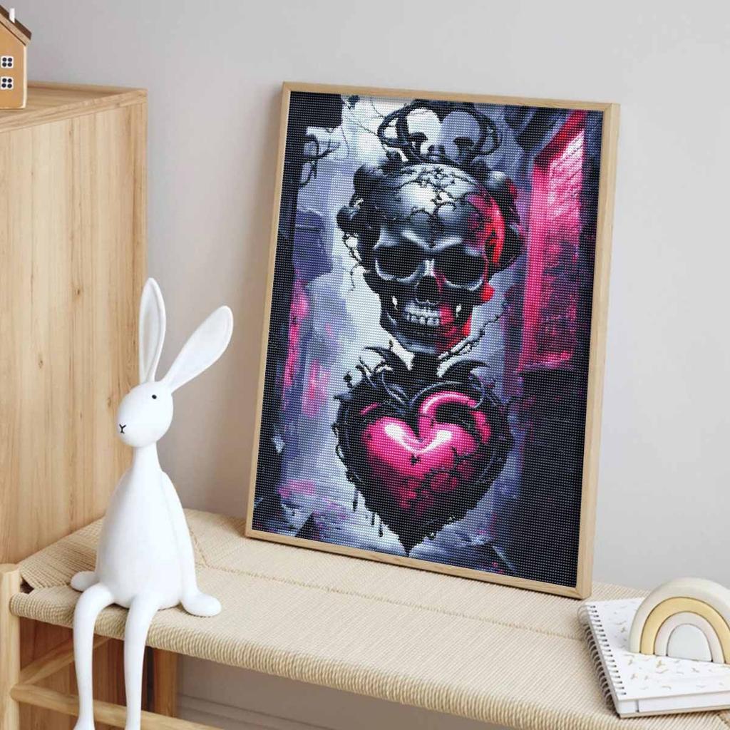 Gothic Skull Heart Halloween 5D Diamond Full Drill Art Painting Kit DIY Handmade Crafts Gift For Wall Home Decor Embroidery Supplies