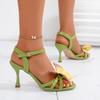 Mode Sommer Sexy High Heels Marke Damen Schmetterling Elegant Vielseitig Bequem mit Schnallenriemen Runde Spitze Stiletto Sandalen