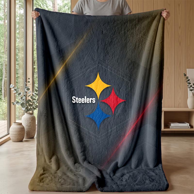Coperta in Flanella Pile Pittsburgh Steelers Coperta Calda e Accogliente per Divano Letto Viaggio Uso Stagionale