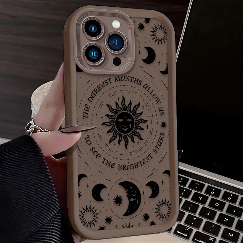 Luxury Retro Moon Sun God Phone Case For Google Pixel 9 8 7 8A 7A Pro XL 4G 5G Soft Silicone TPU Back Cover