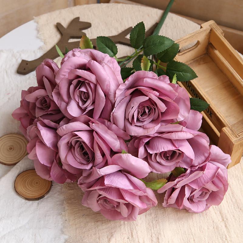Geprägtes Rosenstrauß Seidenblume Für Hochzeitsdekoration Und Home Styling