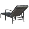 Vidaxl Leżak Ogrodowy Z Poduszką, Polirattan, Szary