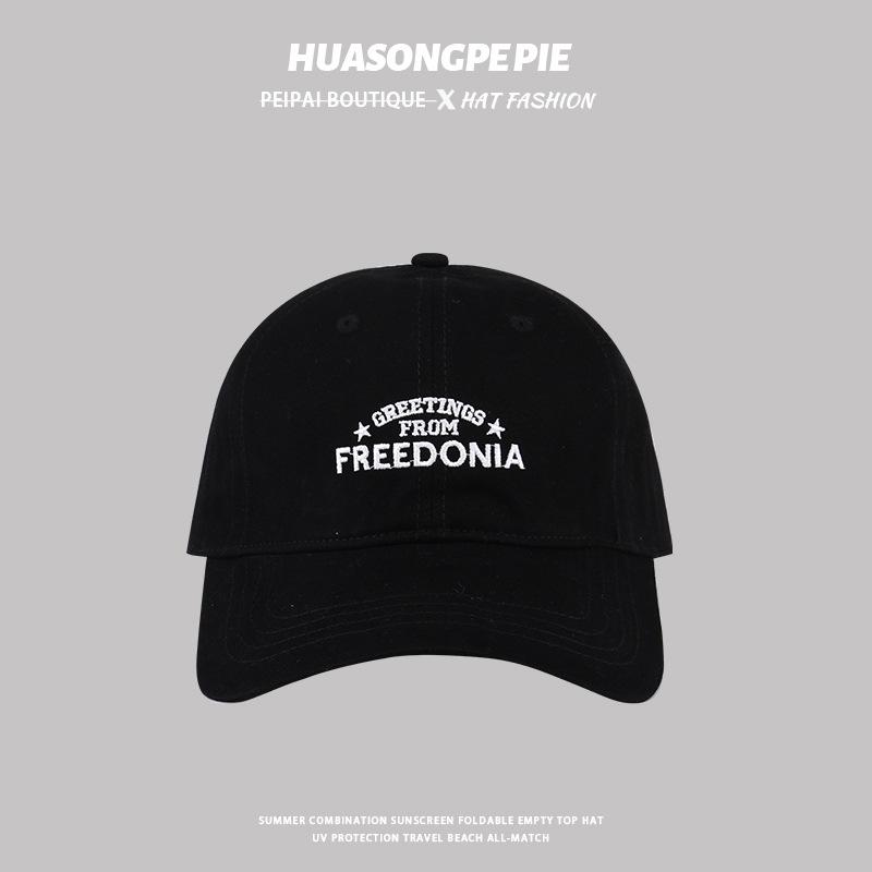 

baseball cap Korean version of versatile hat women s simple English peaked hat couple outdoor sun hat Adjustable