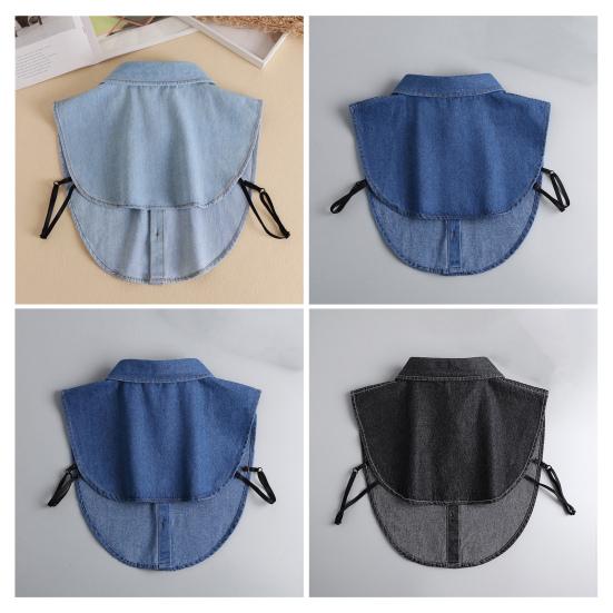 Denim Fake Collar Lapel Women Easy Button-On Shirt Collar Sweaters Dresses Jackets Layering Accessory