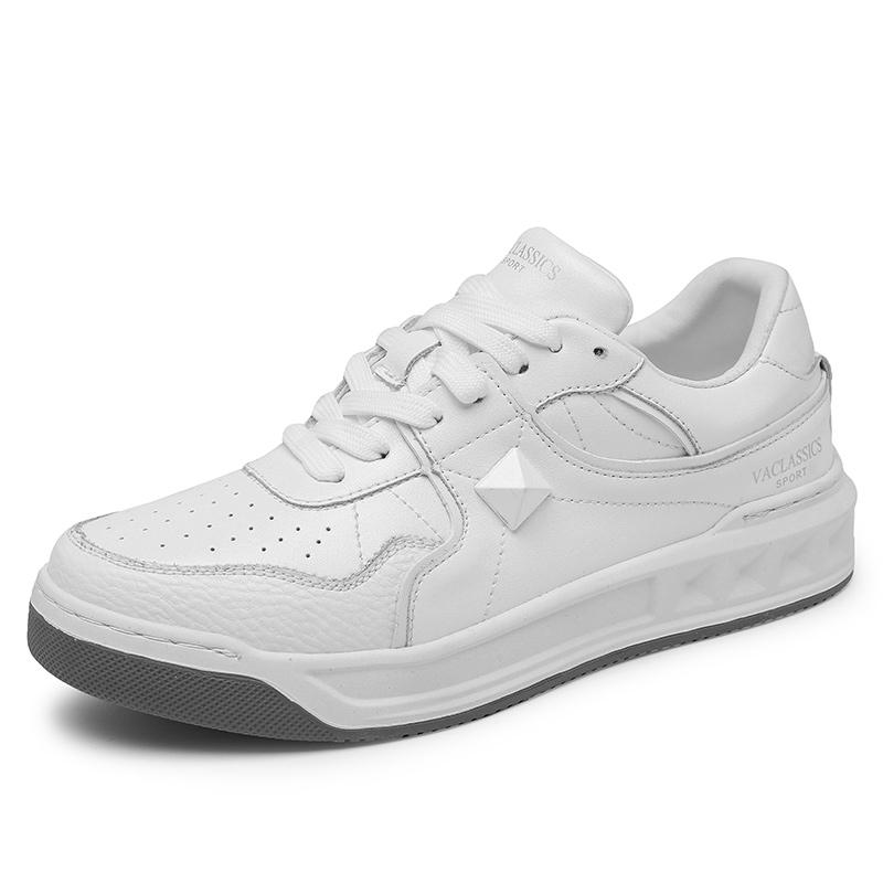 

Белая мужская повседневная обувь Дышащий мягкий верх Классические кроссовки Минималистичные Универсальные на шнуровке 39