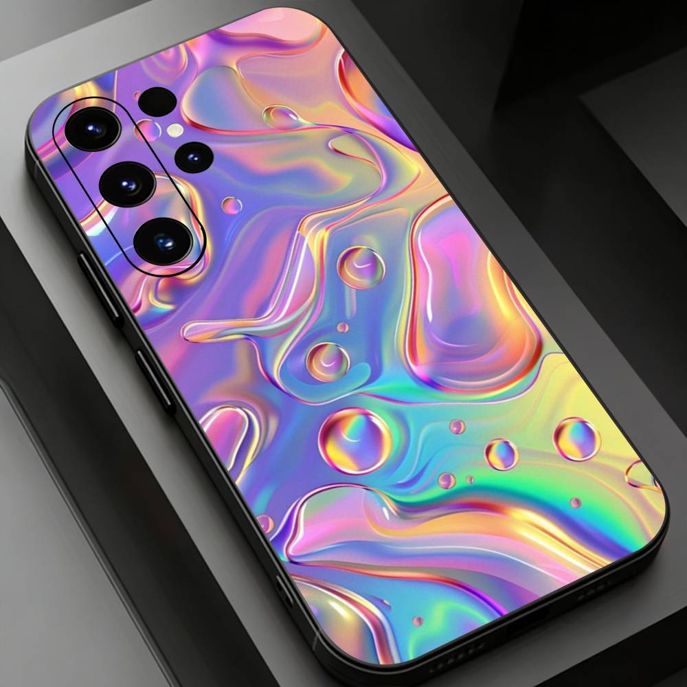 Holographic Bubble Y2K Style Phone case for Samsung Galaxy S24,25,26,23 22,21,S20 Plus Ultra FE soft fundas cases