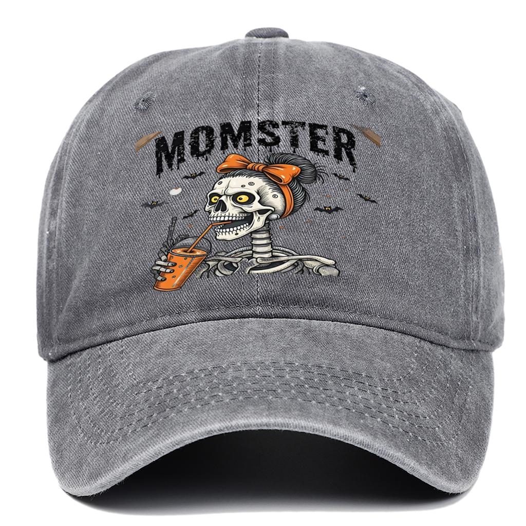 Halloween Skeleton Baseball Hat Men's and Women's Alphabet Pattern Hat Adjustable, Suitable for Outdoor Sports Sunscreen