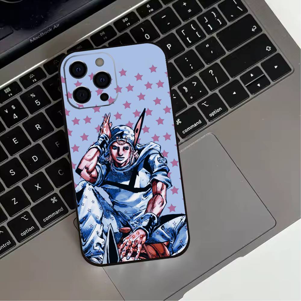 

Чехол для телефона Johnny Joestar J-Jojo для iPhone 17,16,15,14,13,12,11 Plus,Pro Max,XS, Мягкий силиконовый черный чехол iPhone16se4