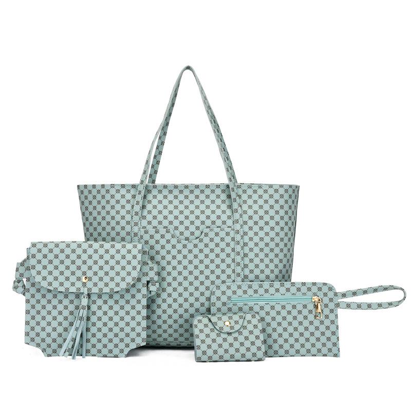 New Retro Shoulder Handbag Four-piece Mother and Child Bag Women's Printed Messenger Bag Large Capacity Bag