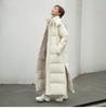 High Quality Fashion Autumn Witner Women's X-long Hooded Winter Down Parka Ladies Warm Slim Split Jacket Coat Female
