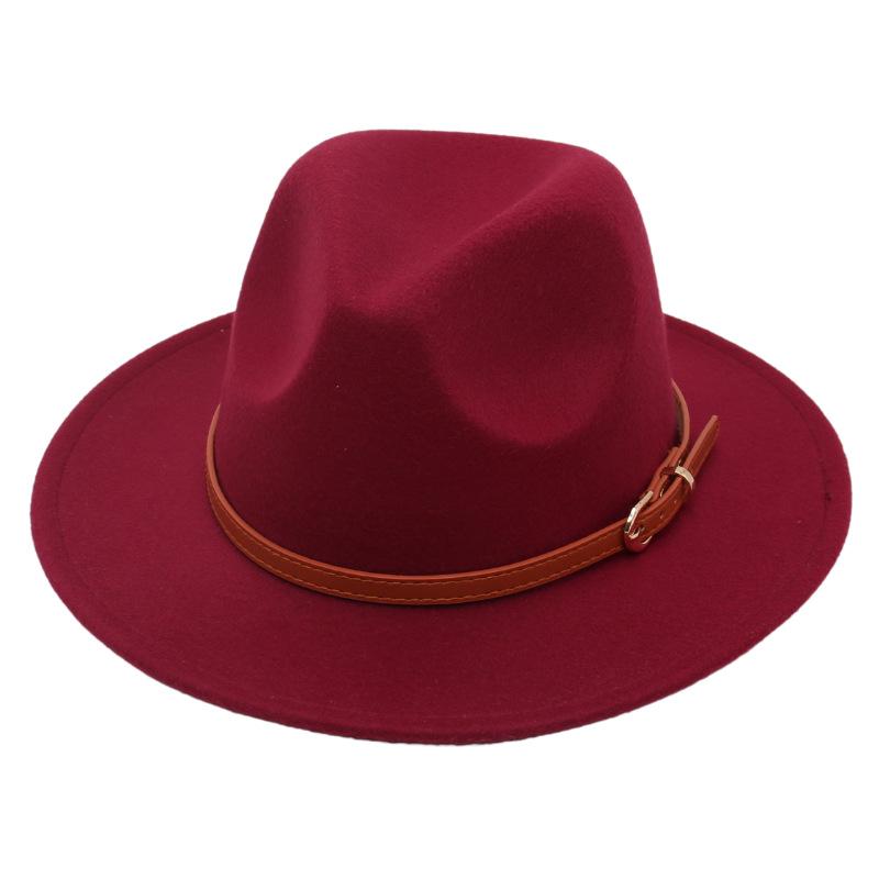 Boucle de ceinture simple chapeau haut de forme pour enfants Chapeau en feutre Parent-Enfant Décontracté Chapeau en laine Chapeau Jazz Classique Pour Hommes Et Femmes