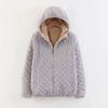 Women Autumn Winter Parkas Coat Jackets Women Lamb Hooded Plaid Long Sleeve Warm Winter Jacket