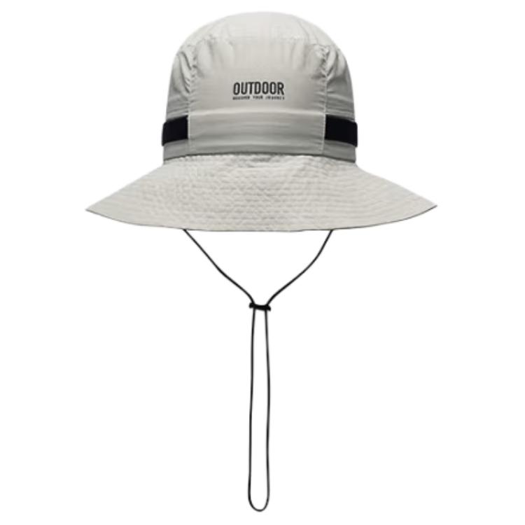 Anta Outdoor Series Letter Logo Print Fisherman Hat Unisex Hats Stylish-Gray 192526281-2