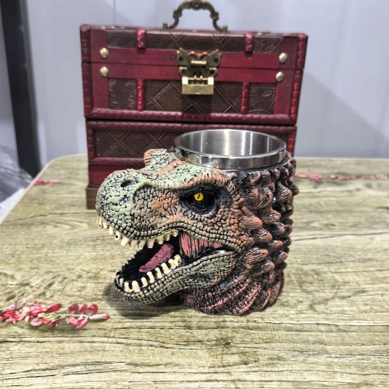 Unique Dinosaur Themed Cup With Bright Color Easy Cleaning Dinosaur Drinking Cup Ideal For Home Office Storage