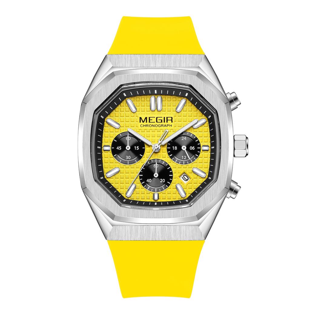 MEGIR Chronograph Fashion Sport Casual Watches for Men Silicone Waterproof Quartz Wristwatch Date Clock Reloj Hombre 2215