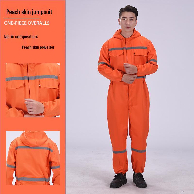 Мужской пылезащитный комбинезон механика - Дышащий, светоотражающий, грязеотталкивающий, цельный рабочий костюм для авторемонта и аквакультуры. XXXL