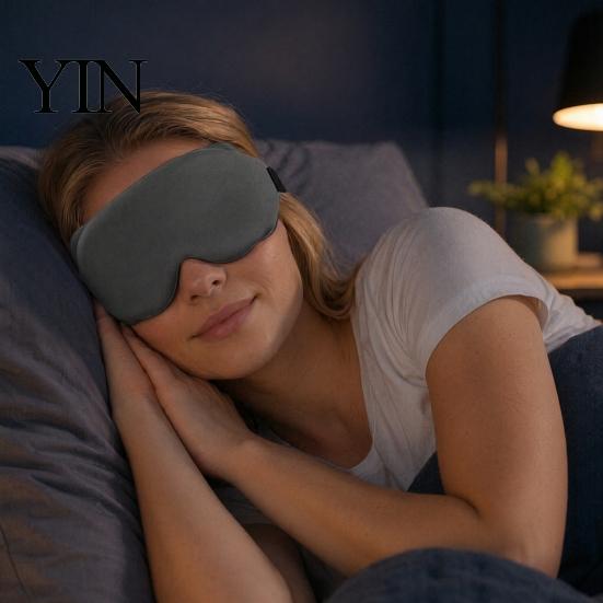 Comfortable Eye Mask for Sleeping Zero Pressure Sleep Mask, 3D Contoured Cover Travel, Light Deep Groove Blocking Blindfold Nap, Cute Cat Ear