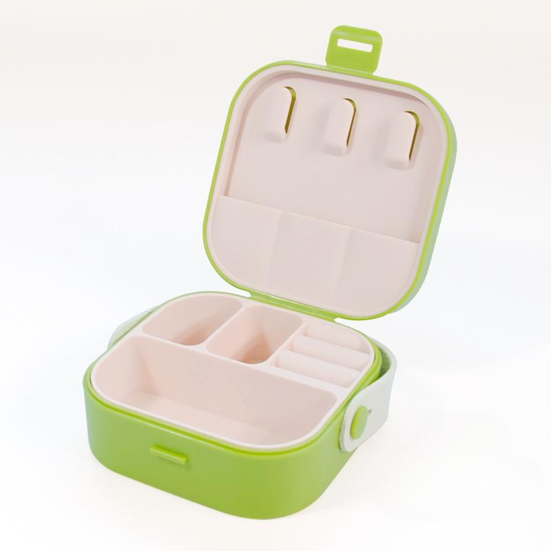 Tragbare Schmuckschatulle Ring Schmuck Halskette Lippenstiftfach multifunktionale PP-Kunststoff Aufbewahrungsbox zum Mitnehmen