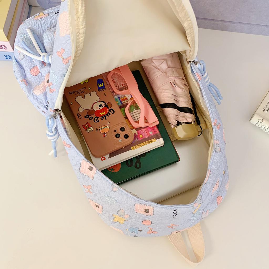 High Value Cute Cartoon Backpack Junior High School Girl High School Student Schoolbag Cute Leisure Travel Light Backpack