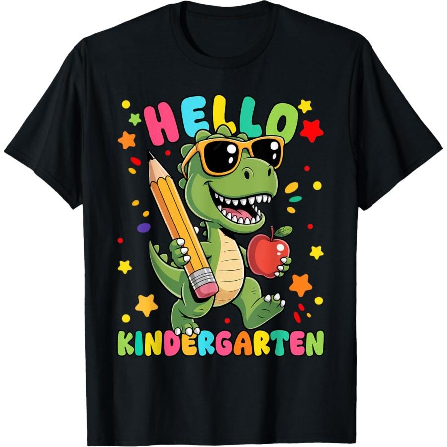 Hello Kindergarten Dinosaur First Day Back to School Teacher T-Shirt XXXXXL чёрный