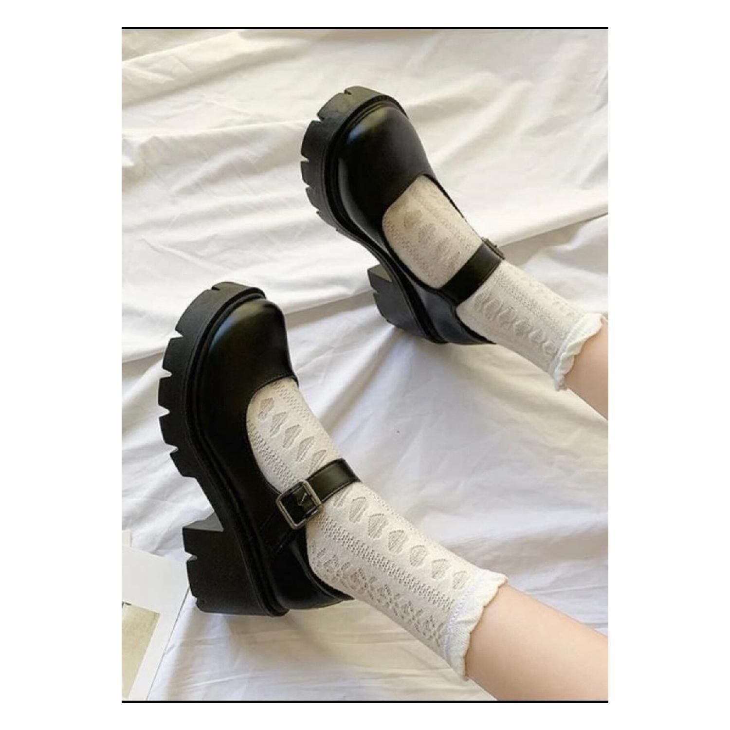 

Black Oxford College Lolita Shoes 36