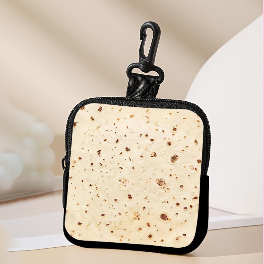 

Large Capacity Coin Purse Naan Pattern Faux Leather Zipper Storage Bag WaterProof with Key Ring Wallet For Outdoor Enthusiasts