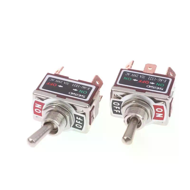 1Pcs  Power Switch 2/3/4/6Pin E-SG Toggle Switch 32A 250VAC Rocker Switch With Brass Screw Foot Pin