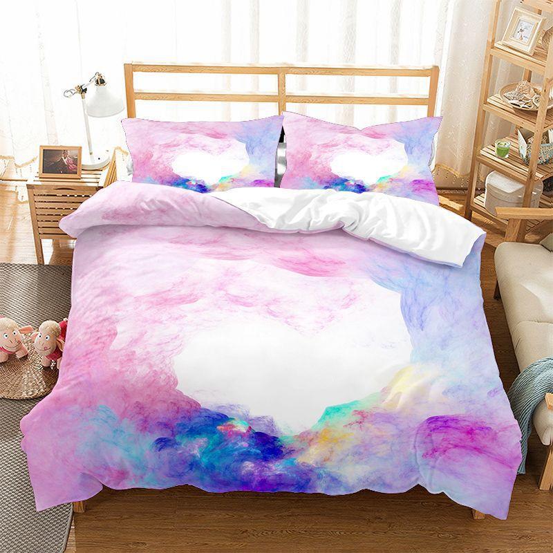 

Galaxy Duvet Cover Set Fantasy Watercolor Starry Sky Bedding Set Abstract Cosmos Inspired Print Comforter Cover With Pillowcases 135x200cm