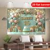 Sweet 16th Birthday Party 2D Flat Background Cloth, Suitable for Decoration Banners At 16th Birthday Celebrations