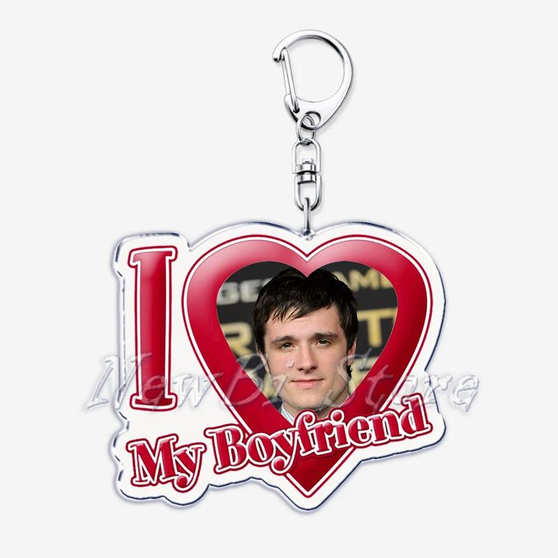Hunger Games Popular I Love My Boyfriend Josh Hutcherson Key Chain Keychains Movie Ring for Bag Pendant Keyring Jewelry Gifts