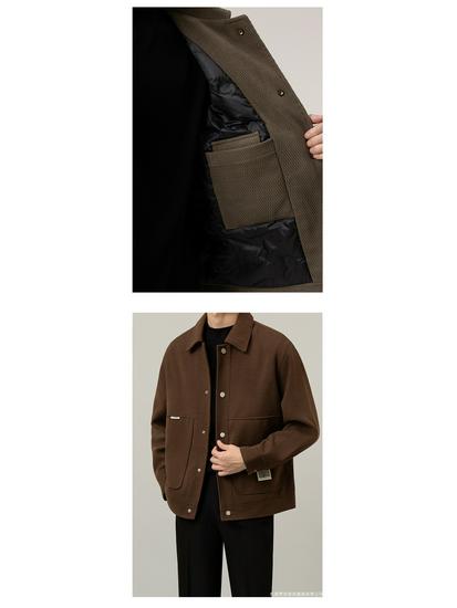 Herren Casual Revers Leichte Jacke – Verdickter Amerikanischer Stil für Frühling und Herbst