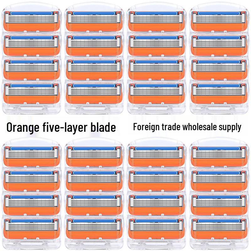 Men's Gillette Fusion5 Manual Razor with Orange 5-Layer Blade Handle