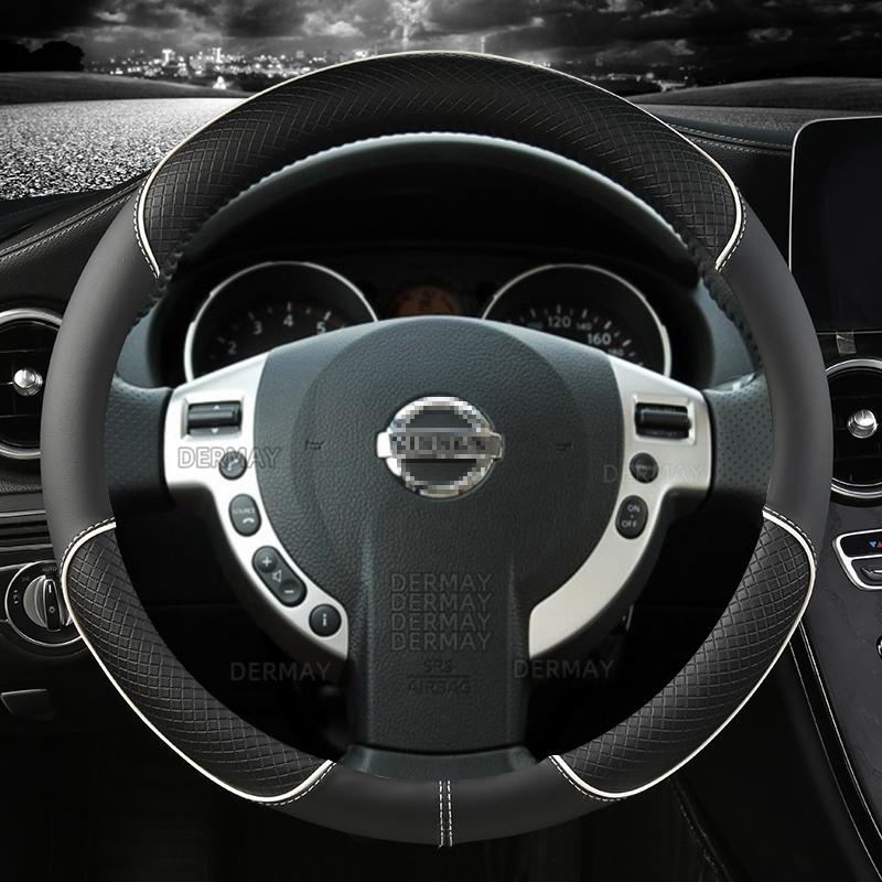 for Nissan March K10 K11 K12 K13 K14 Micra Car Steering Wheel Cover PU Leather Auto Accessories