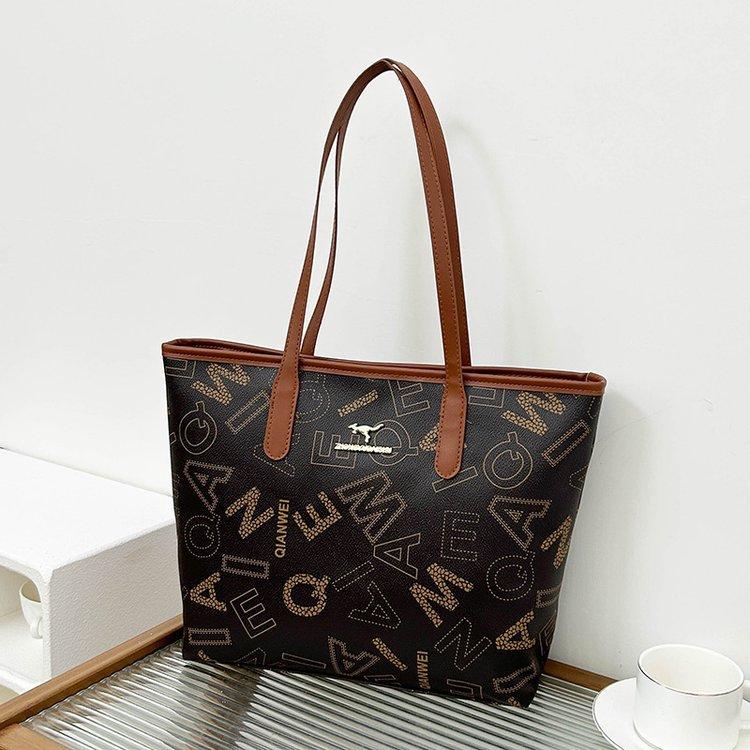 Damentasche bedruckte Handtasche neue Hand-Henkeltasche mit großem Fassungsvermögen modische vielseitige Textur Schultertasche