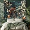 2D Flat Printed Enchanted Forest Leaves Floral Art Tapestry Peach Skin Wall Decor Bedroom Living Room Home Aesthetic Backdrop