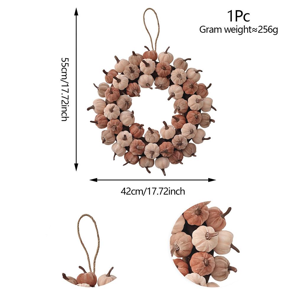 1PCS Fall Pumpkin Wreath Charming 17.72 Fall Pumpkin Wreath For Cozy Thanksgiving Home Decor Christmas Festive DIY Decorations