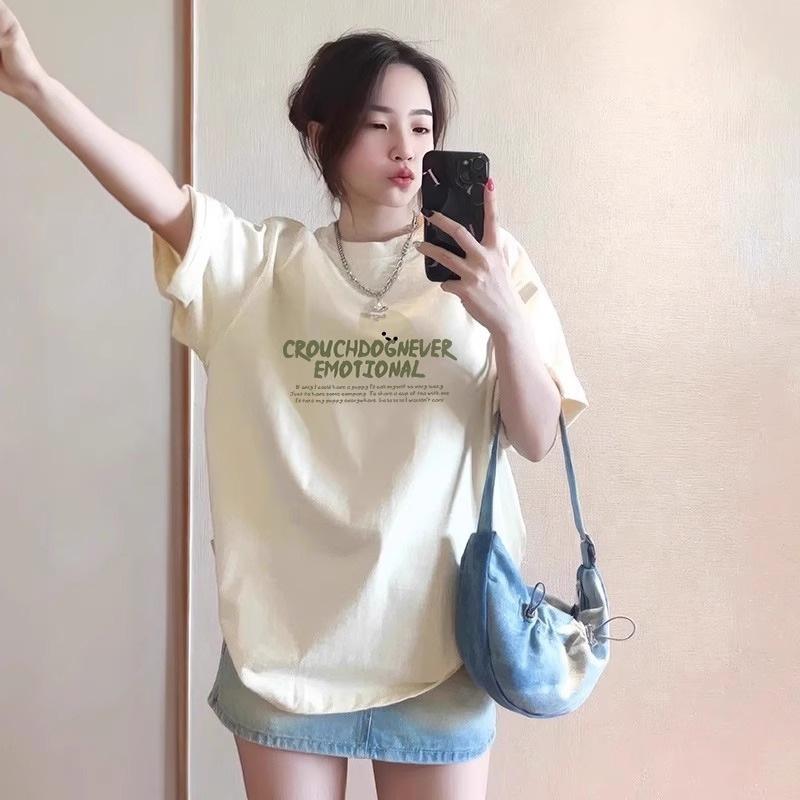 White Short-sleeved T-shirt Women's Pure Cotton New Popular Summer Korean Lazy Wind Loose Half-sleeved T-shirt Top