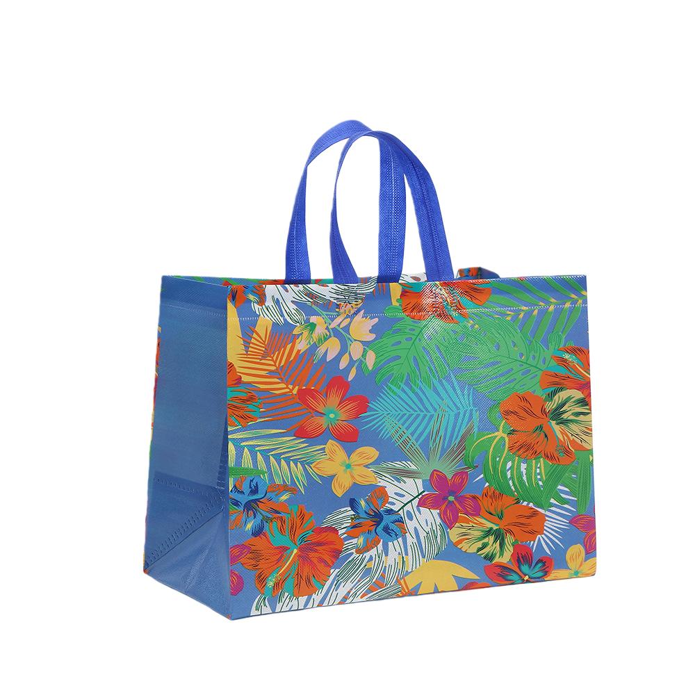 12 Stück florale wiederverwendbare Tragetaschen, laminiert, Vliesstoff, Einkaufstaschen, Geschenktaschen für Geburtstagsfeiern, Klassenzimmer-Mitgebsel, Süßigkeiten-Keks-Verpackung