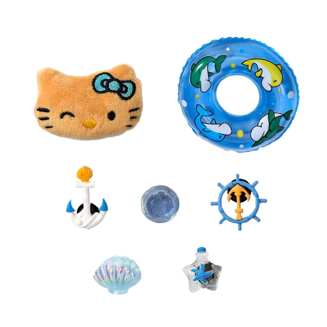 

Плавательный круг KT дырявые туфли лето новый тренд DIY утолщенная подошва нескользящие сумка голова крутые шлепанцы 36/37 (suitable for size 35/36)