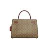 COACH Lane 32 Classic Presbyopia Canvas with Leather Turnlock Handbag Crossbody Bag Large Women's Khaki White