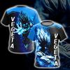 2026 Summer Dragon Ball  T-Shirt 3D Print Vegeta Super Saiyan Blue Neon Oversized Loose Breathable