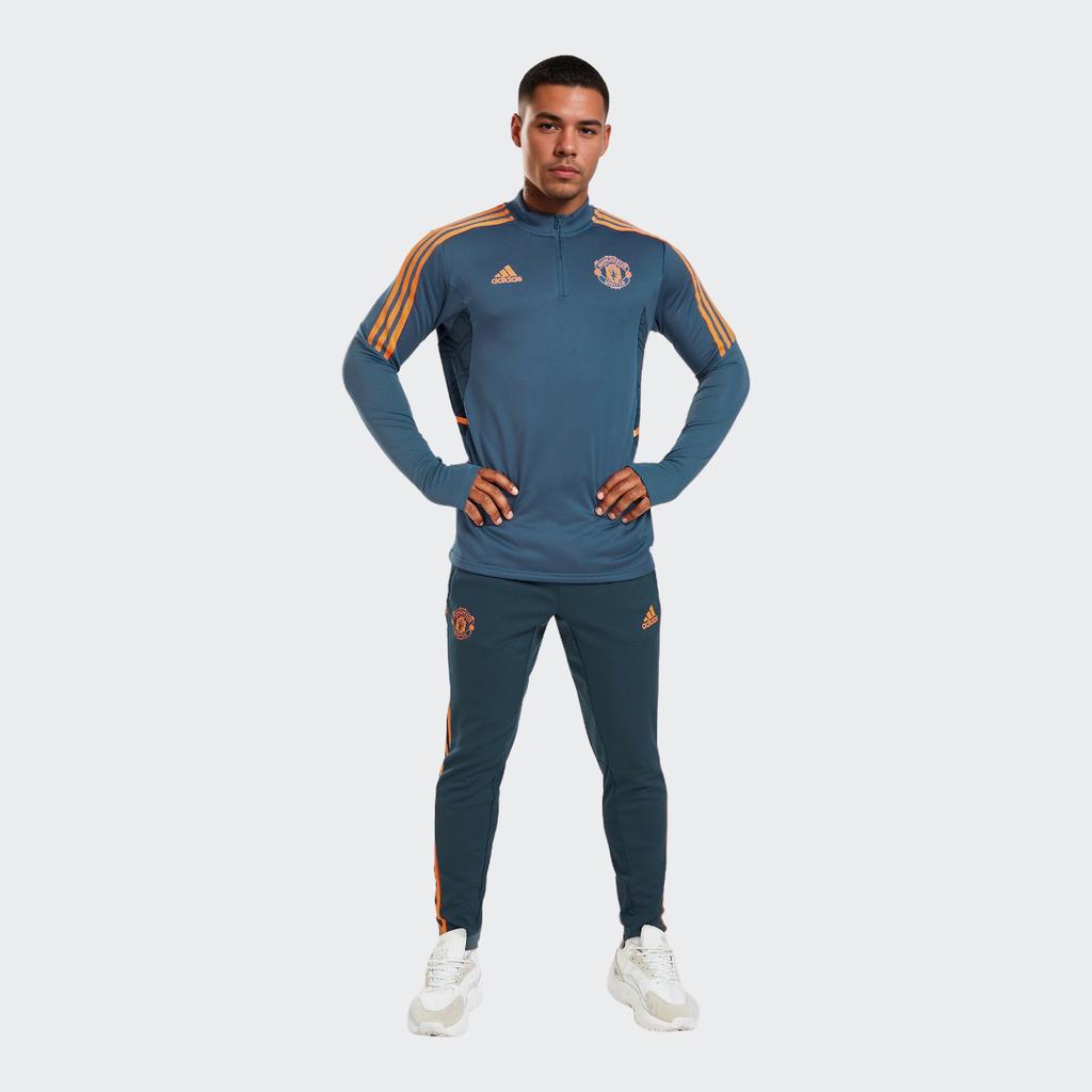 Adidas Manchester United Print Stripe Logo Track Pants Men Bottoms Navy HG3987