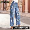 Pantaloni e capris con stampa tinta unita casual alla moda da donna